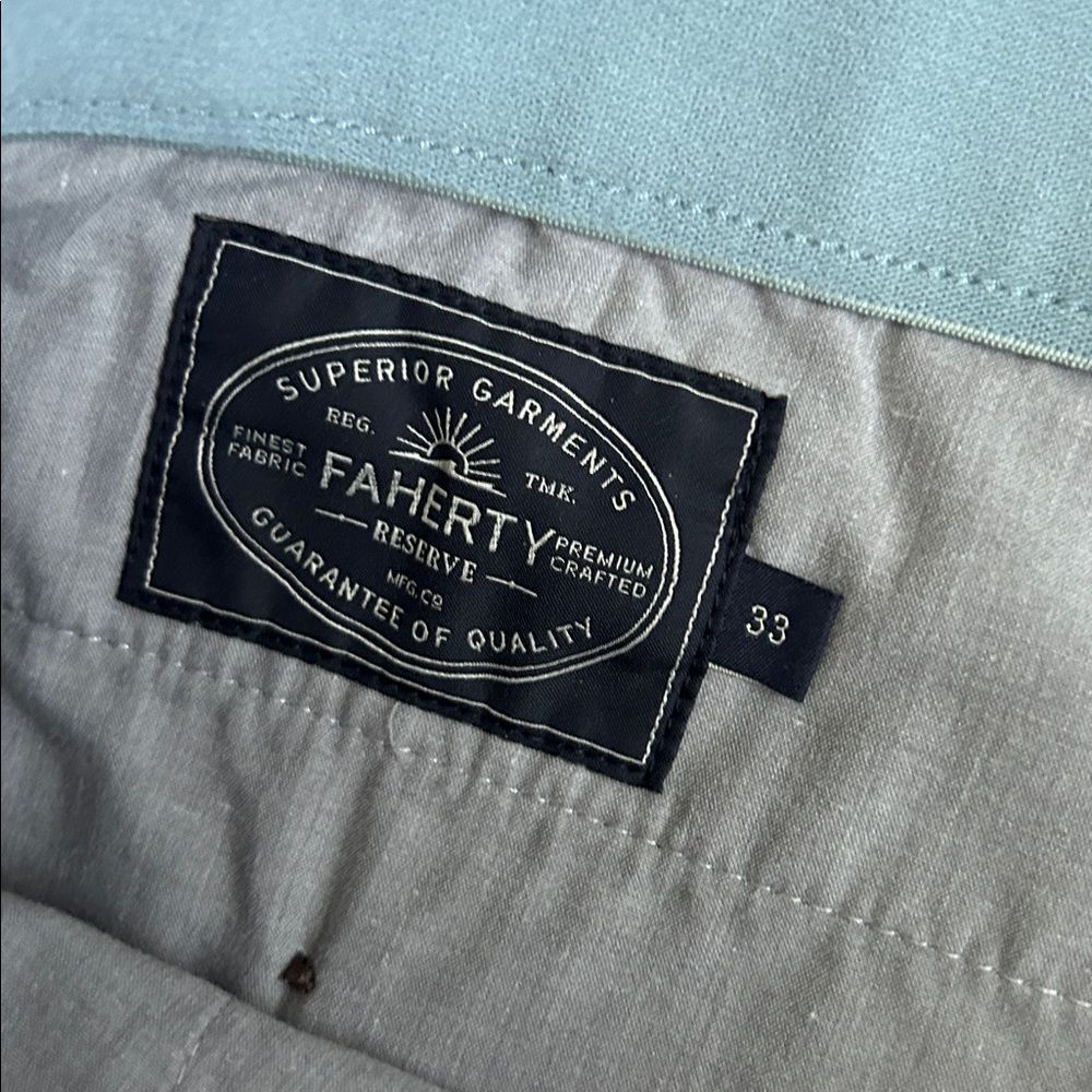 Faherty Movement Chino Short 8” Light Blue Shorts Men 33 Organic Cotton Casual - Picture 5 of 12
